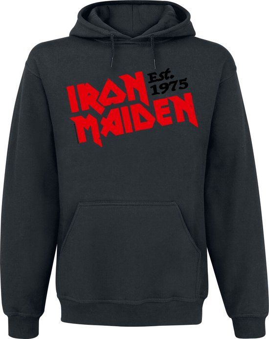 Iron Maiden Est. 1975 Heren Trui met capuchon - zwart - M