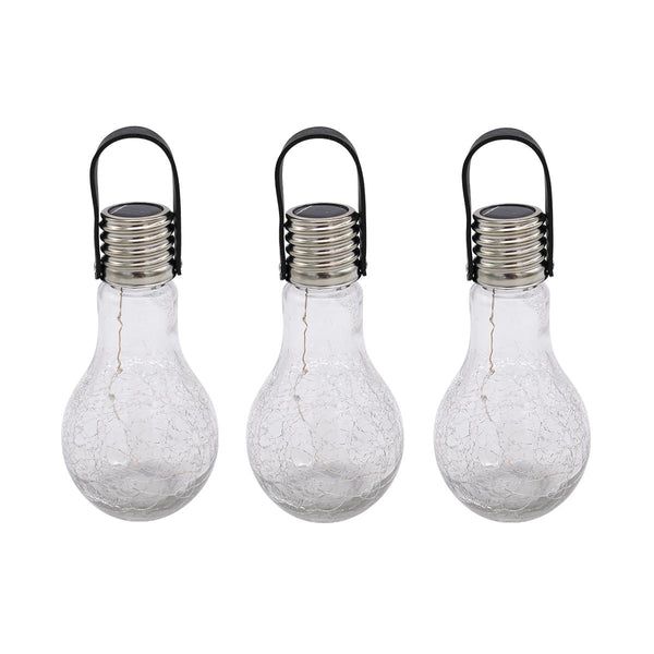 Lumisky Crack Edisun - Set of 3 Solar Micro-LED Table Lamps - White - 22cm