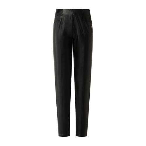 comma imitatieleren skinny broek zwart
