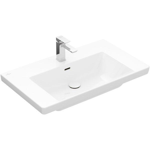 Villeroy & Boch Subway 3.0 meubelwastafel 80x47cm 1 kraangat met overloop wit 4a708001