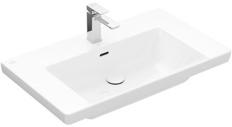 Villeroy & Boch Subway 3.0 meubelwastafel 80x47cm 1 kraangat met overloop wit 4a708001