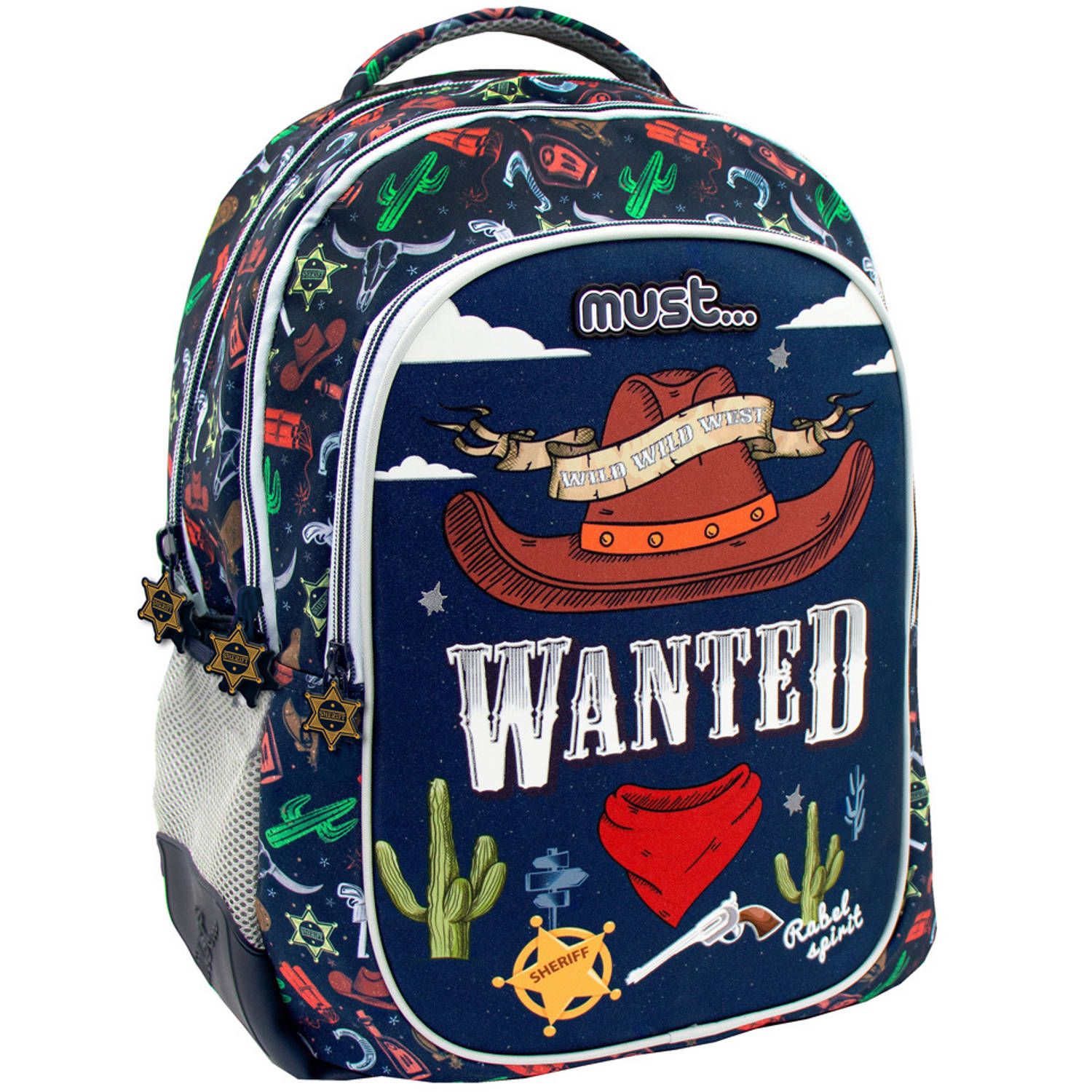 Must rugzak, wanted glow in the dark - 43 x 32 x 18 cm - polyester - blauw
