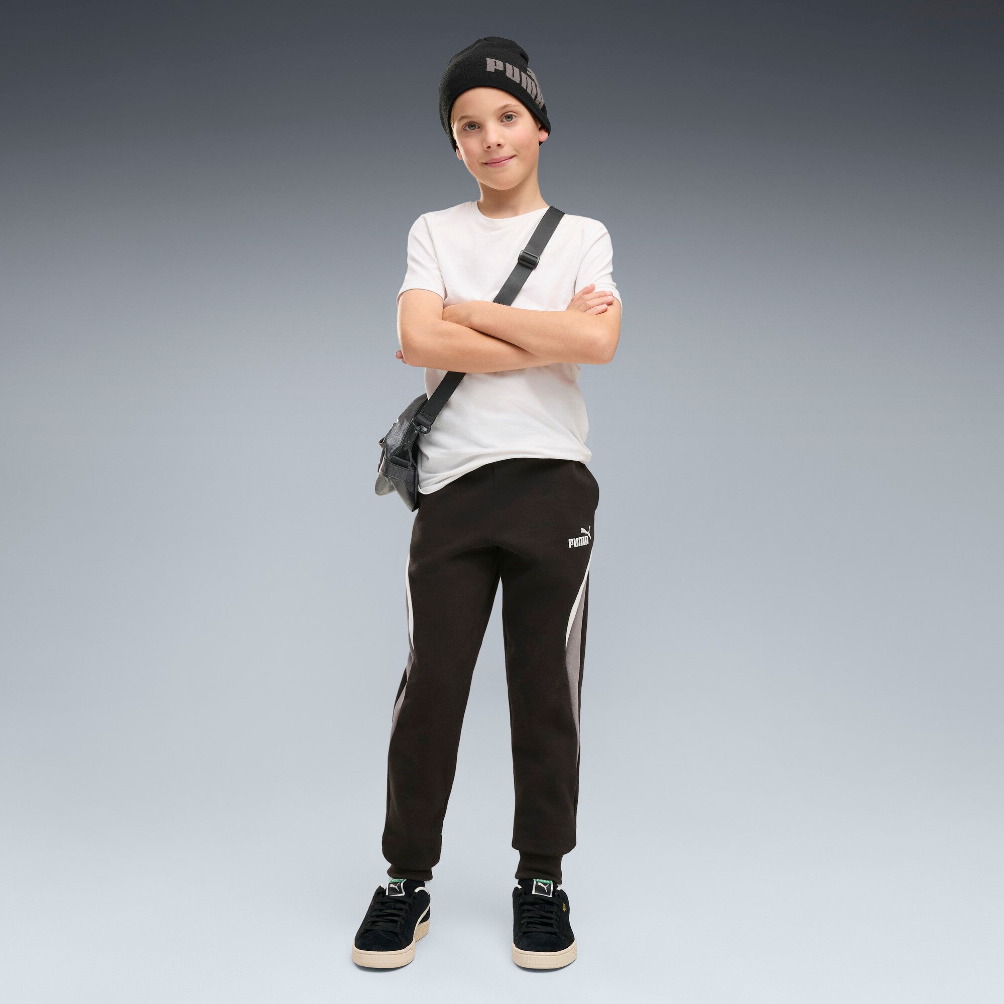 PUMA Essentials sweatpant met kleurvlakken voor jongeren 140, Black