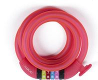 Xolid Fietsslot met cijferslot - 120 cm - roze - kabelslot