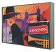Afbeelding Pop Art: Londen Afbeelding met houten lijst, wit gelakt, verlicht met LED's