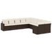vidaXL 11-delige Loungeset met kussens, polyrattan, bruin