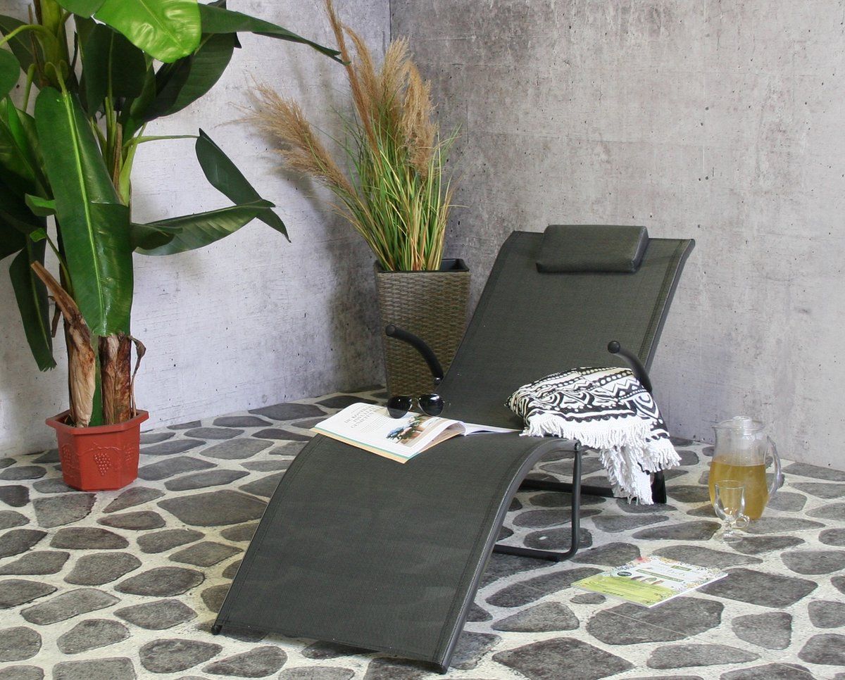 Garden Furniture SenS Calypso Foldable Ligbed Grijs 173x63x65