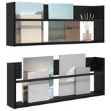vidaXL - Tijdschriftenrek - Zwart - Eiken - 80 x 12 x 30 cm