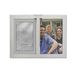 Lawrence Frames 2-Tone Double Opening Panel Picture Frame, 4 by 6-inch, geborsteld zilver metaal en glanzend metaal