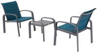 Hespéride Elyn Tuinmeubelset Aluminium 2-Zits Blauw Inclusief Kussen