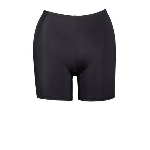Plaisir +size high waist short bikinibroekje met pijpjes zwart