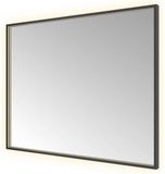 Hotbath &More Mirrors Square LED Badkamerspiegel - Rechthoek - 80 x 100 cm - Geborsteld Zwart Pvd