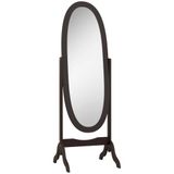 HOMCOM Staande spiegel, ovaal, shabby chic, 48 l x 46 b x 147 h | Verstelbare helling, MDF