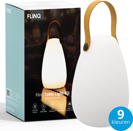 FlinQ LED Tafellamp Fiji - Oplaadbaar - RGB-kleuren - Binnen & Buiten