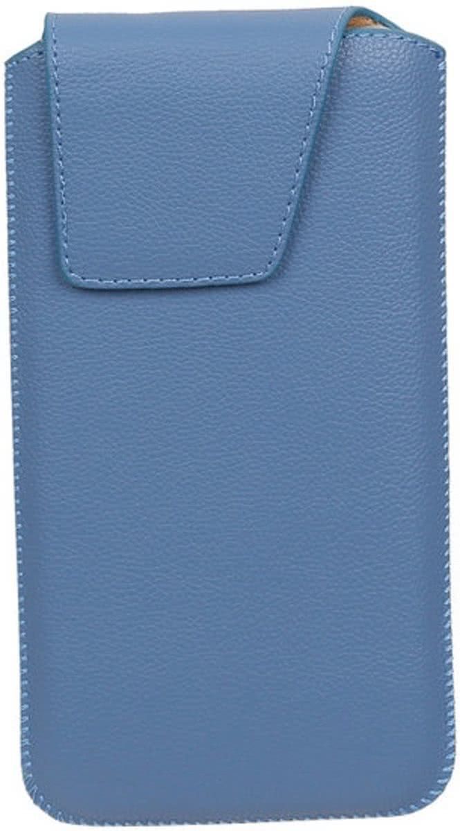 Best Cases .nl Huawei Y5c - Universele Leder look insteekhoes/pouch Model 1 - Blauw Medium