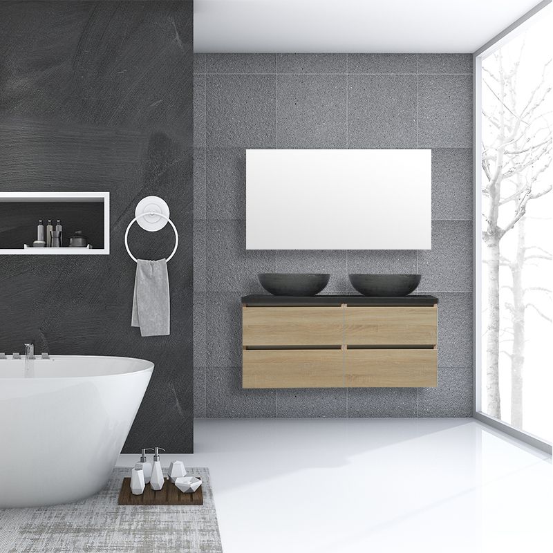 Badkamerplanet Badkamermeubel Trento Greeploos 120 cm Light Wood