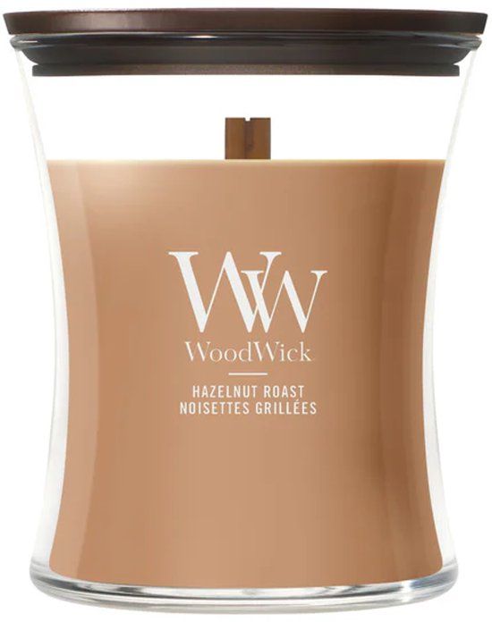 WoodWick Hourglass - Hazelnut Roast - Medium Geurkaars - 60 branduren