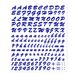 Quattroerre 1236 Set letterstickers, blauw