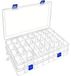 Boîte de rangement pour petites pièces - Compartiments réglables 34 compartiments - PP transparent avec couvercle - 28 x 18,3 x 4 cm - Lot de 2