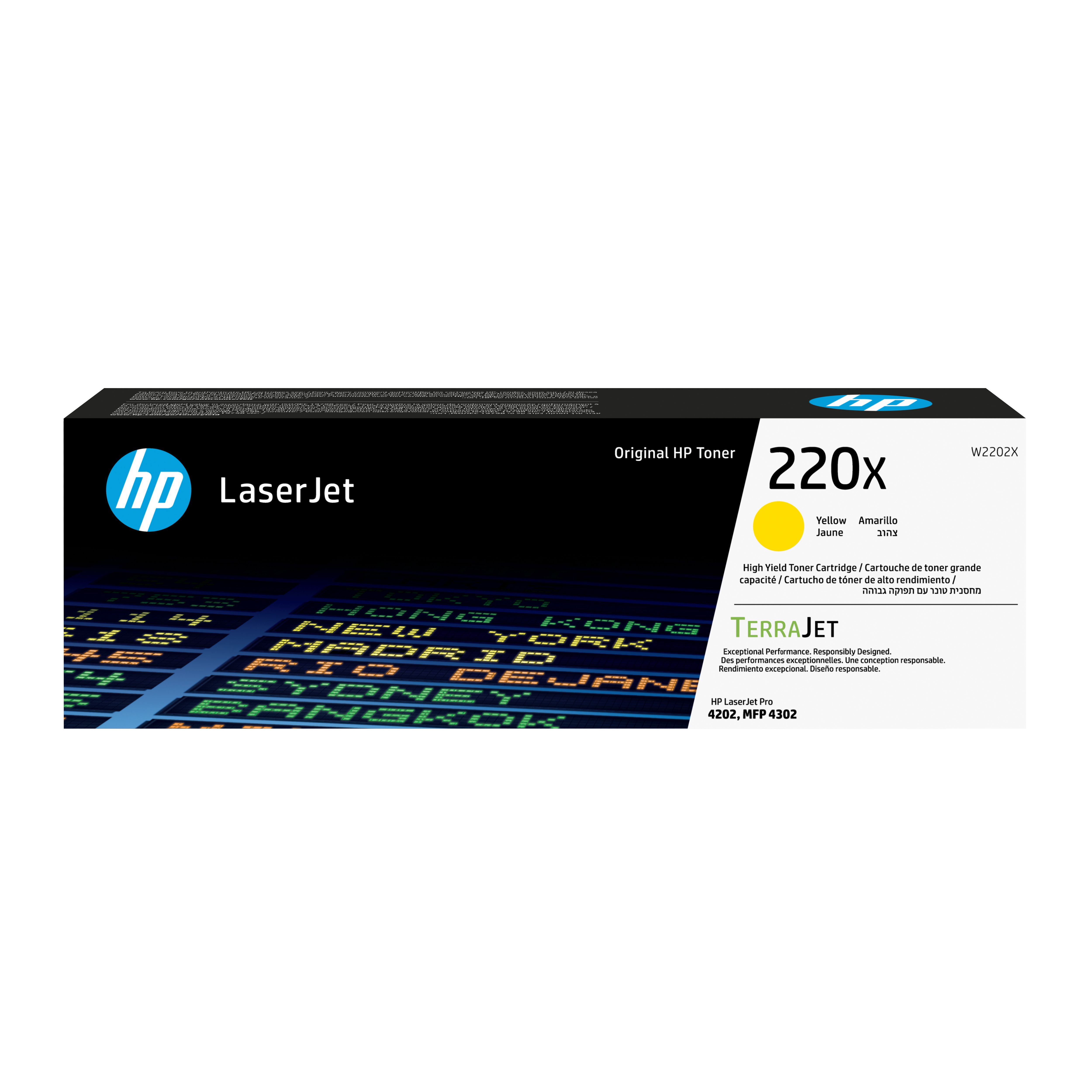 HP 220X Yellow Toner Cartridge - Original - 5500 Pages - W2202X