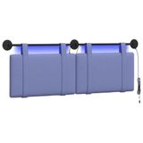vidaXL Hangend hoofdbord Jeans Blauw Stof