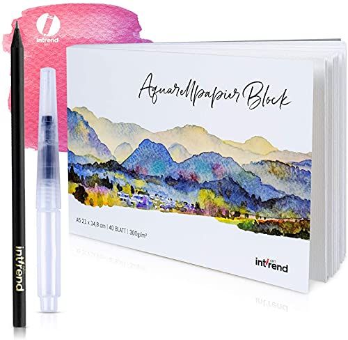 int!rend Aquarelpapier A5 300 G - 40 vellen - wit