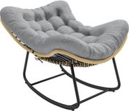 Outsunny Rotan Schommelstoel - Gegalvaniseerd metaal, geweven hars - 110 x 87 x 70 cm - Grijs