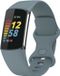 Strap-it Siliconen Smartwatch bandje - Geschikt voor Fitbit Charge 5 / Fitbit Charge 6 - Grijsblauw - Maat L