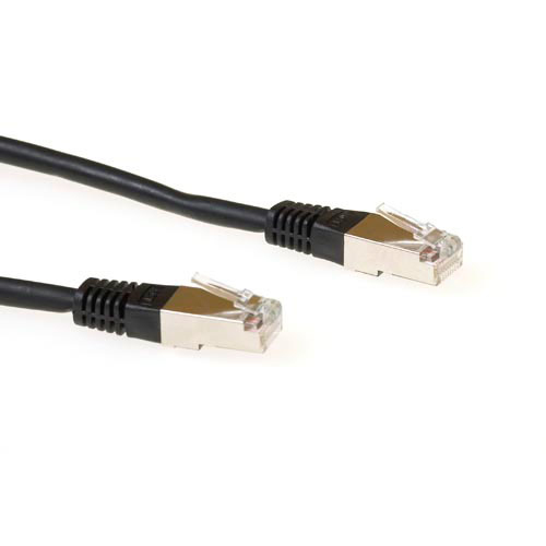 ACT Zwarte 0,5 meter LSZH SFTP CAT6 patchkabel met RJ45 connectoren