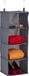 Relaxdays hangende kast organizer - 4 vakken - stof - 97 x 30 x 30 cm - 2 haken - grijs