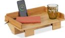 Merkloos Relaxdays Bedplank om te klemmen - bamboe - met kabelgeleider - tablethouder - 11 x 38 x 26 cm, mini nachtkastje