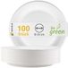 HEKU Large paper plates diameter 23 cm, pack of 100, white, 100% compostable, robust 220 g/m² fresh fibre, ideal for various occasions, disposable plates