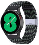 By Qubix Qubix - Braided nylon bandje - Groen / zwart - geschikt voor Huawei Watch GT 6 / GT 7 / GT 6 pro / GT 7 pro - 46mm