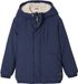Vertbaudet Ripstop parka met imitatiebontvoering voor jongens marineblauw