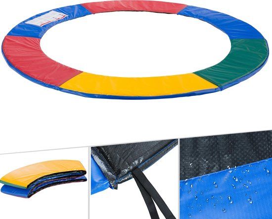 AREBOS Trampoline Rand - 305 cm - PVC - Blauw-rood-groen-geel