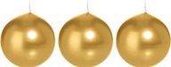 Trend Candles Bougeoir lisse - 3x - or - 7 cm - 16 heures de combustion - bougies rondes