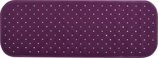 MSV Anti-Slip Bath Mat - Rubber - Purple - 36 x 97 cm