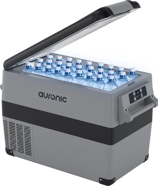 Auronic Compressor Koelbox Elektrisch 12V en 230 volt - Camping Koelkast - 5 Standen - 40.5L - Frigobox - Grijs