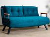 Sandero Canapé convertible 2 places tissu bleu pétrole