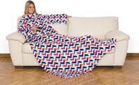 Kanguru KANGURUÂ© Deluxe Trendy Plaid met mouwen - Blauw - 140 x 210 cm