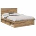 vidaXL - Bedframe - Ambachtelijk - Eiken - 140 x 190 cm - Massief grenenhout