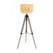 Mexlite Vloerlamp Triek 4101ZW driepoot hout met seagrass kap, verstelbaar in hoogte 135-160 cm, retro stijl
