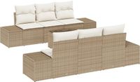 vidaXL Tuinbank Set 2 zitplekken Beige polyrattan