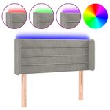 VidaXL Hoofdbord LED 93x16x78/88 cm Fluweel Lichtgrijs
