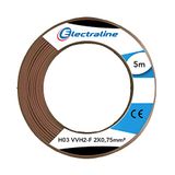 Electraline 60113023H Kabelkroon H03 VVH2-F 2X0,75 5 m, bruin