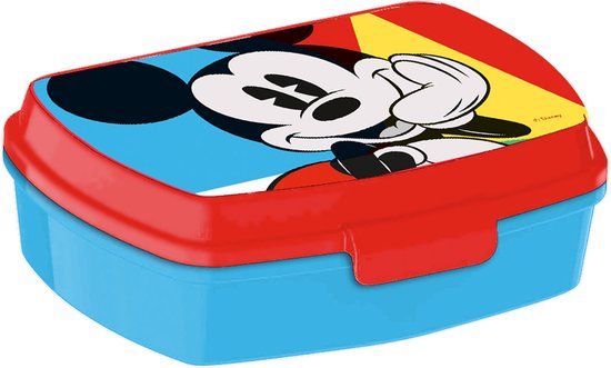 Disney Mickey Mouse Broodtrommel/Lunchbox Blauw Kunststof 20 x 10 cm