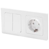 SCHUKO-stopcontact - stopcontact met 2 x 2-weg schakelaar, compact ontwerp, maakt efficiënte bediening van meerdere apparaten mogelijk