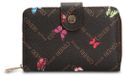 Coveri Collection Portefeuille pour femme zippée, motifs papillons, couleur crème, 16x10 cm