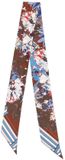 Roeckl sjaal Check & Flowers 11x200 Multi Coffee bruine