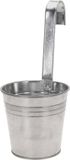 Merkloos Bloempot/plantenbak - zinken emmertje - met ophanghaak - 21 x 13 x 29 cm - Balkon/schutting plantenpot